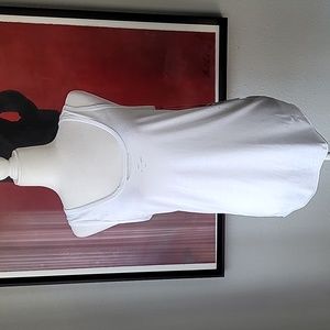 NWT Pam & Gela Distressed Racerback Tank, Size Medium, Color White